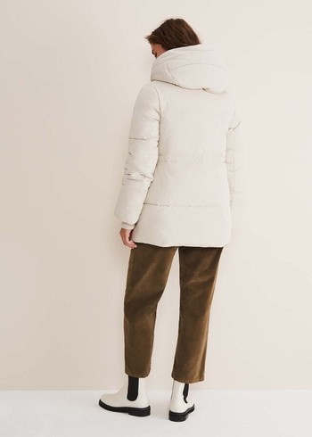 Phase Eight Isla Toggle Puffer Coats White Canada | RZLFTH-743